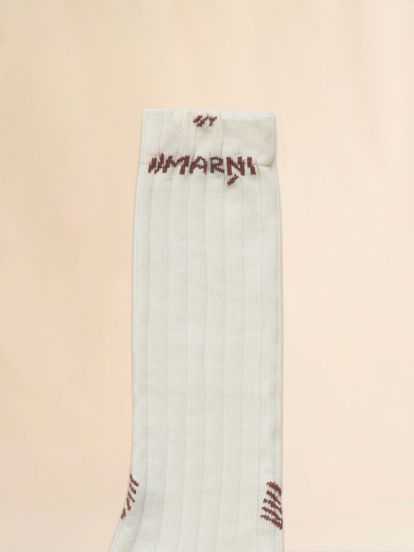 Stutterheim X Marni Pink Ribbed Cotton Socks With Marni Mending