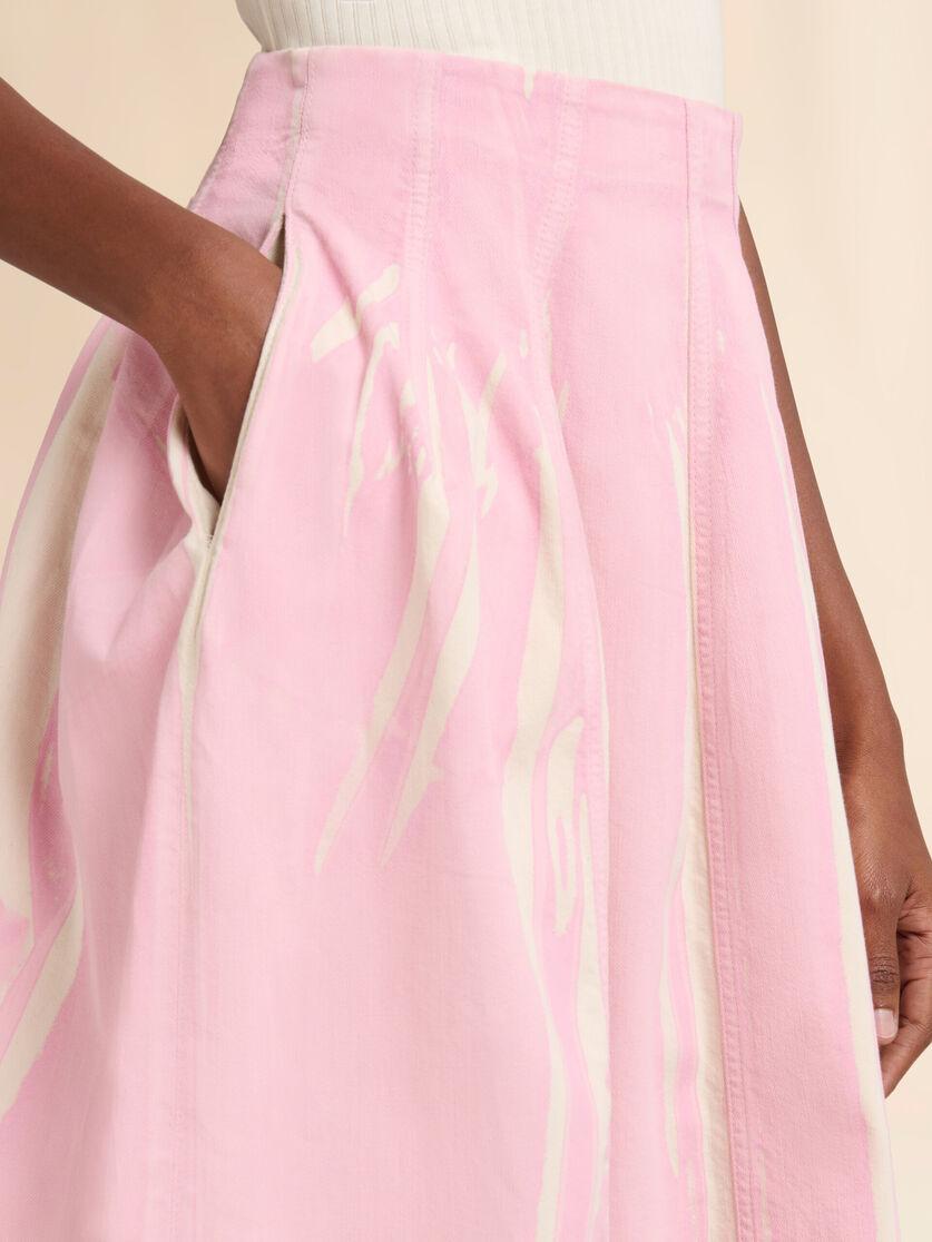 Stutterheim X Marni Pink Screen-printed Denim Flared Skirt