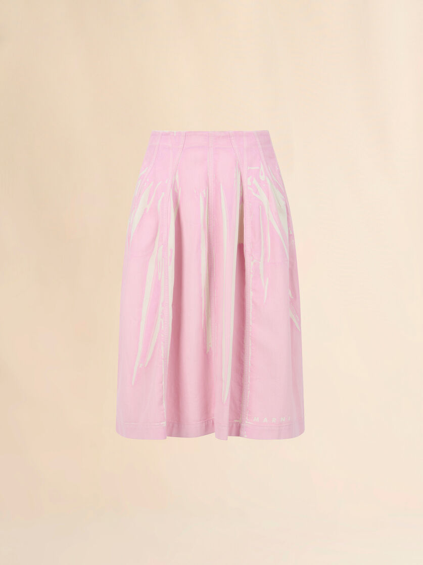 stutterheim x marni Pink screen-printed denim flared skirt