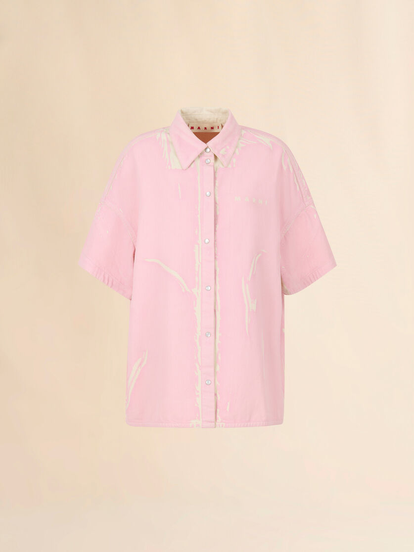 stutterheim x marni Pink screen-printed denim shirt