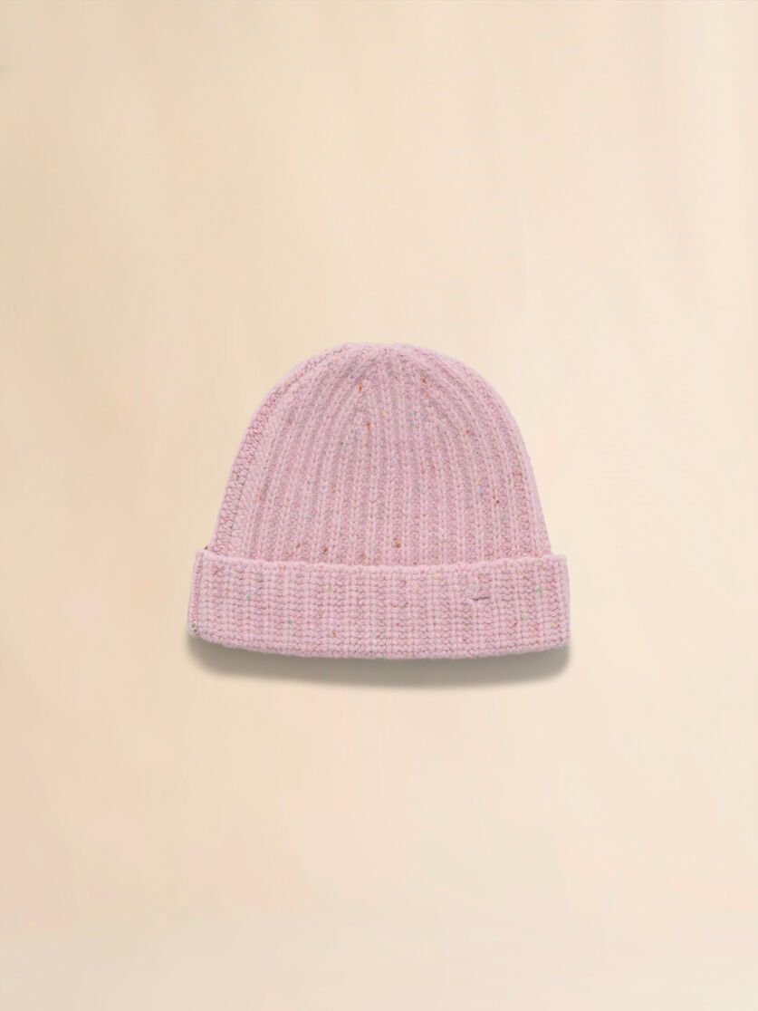 Stutterheim X Marni Pink Shetland Wool Beanie With Marni Mending