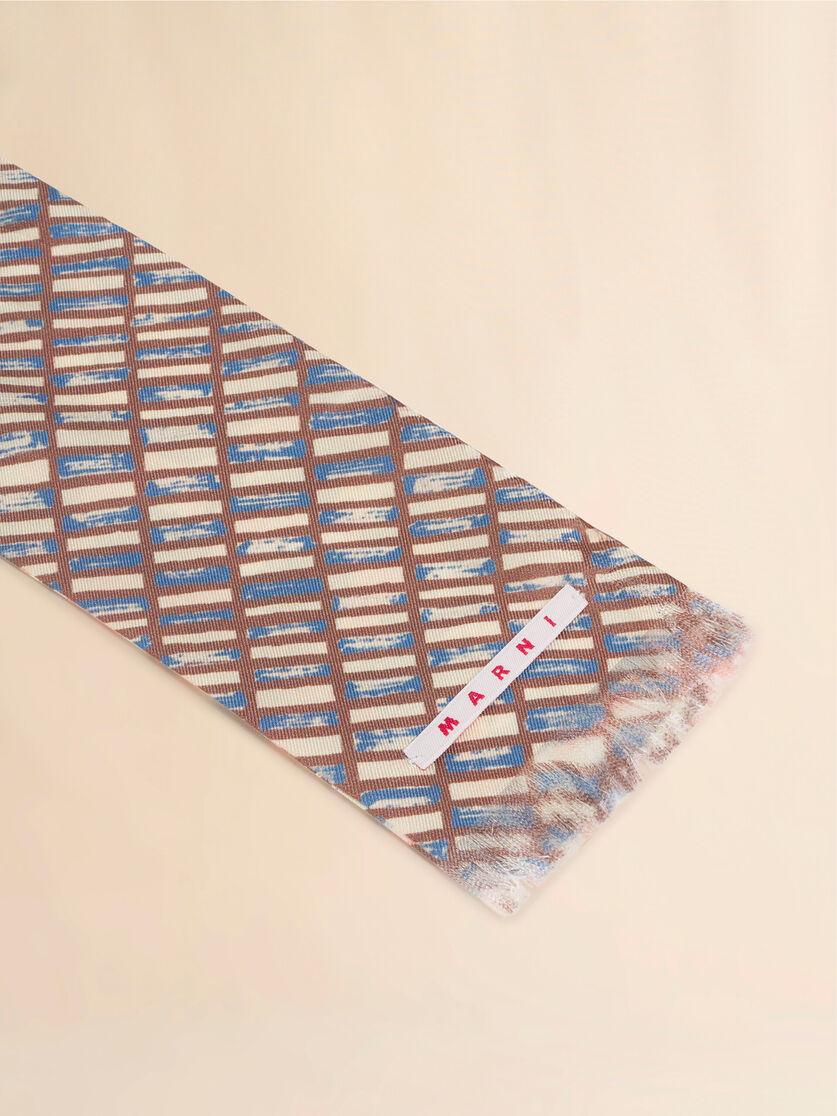 Stutterheim X Marni Pink Silk Scarf With Contrast Prints