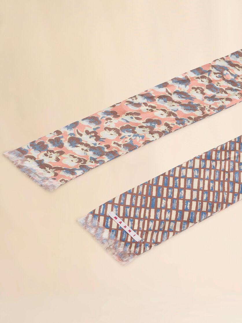 Stutterheim X Marni Pink Silk Scarf With Contrast Prints