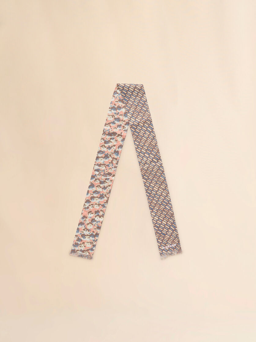 stutterheim x marni Pink silk scarf with contrast prints