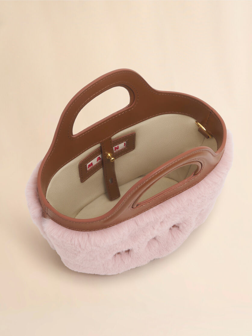 Stutterheim X Marni Pink Tropicalia Micro Bag With Faux Fur Trim