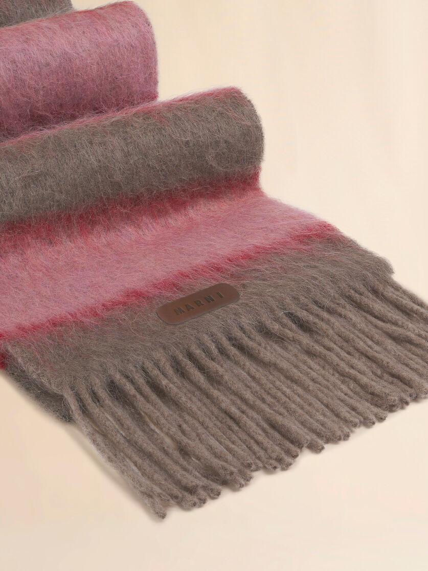 Stutterheim X Marni Pink Wool-blend Scarf With Striped Pattern