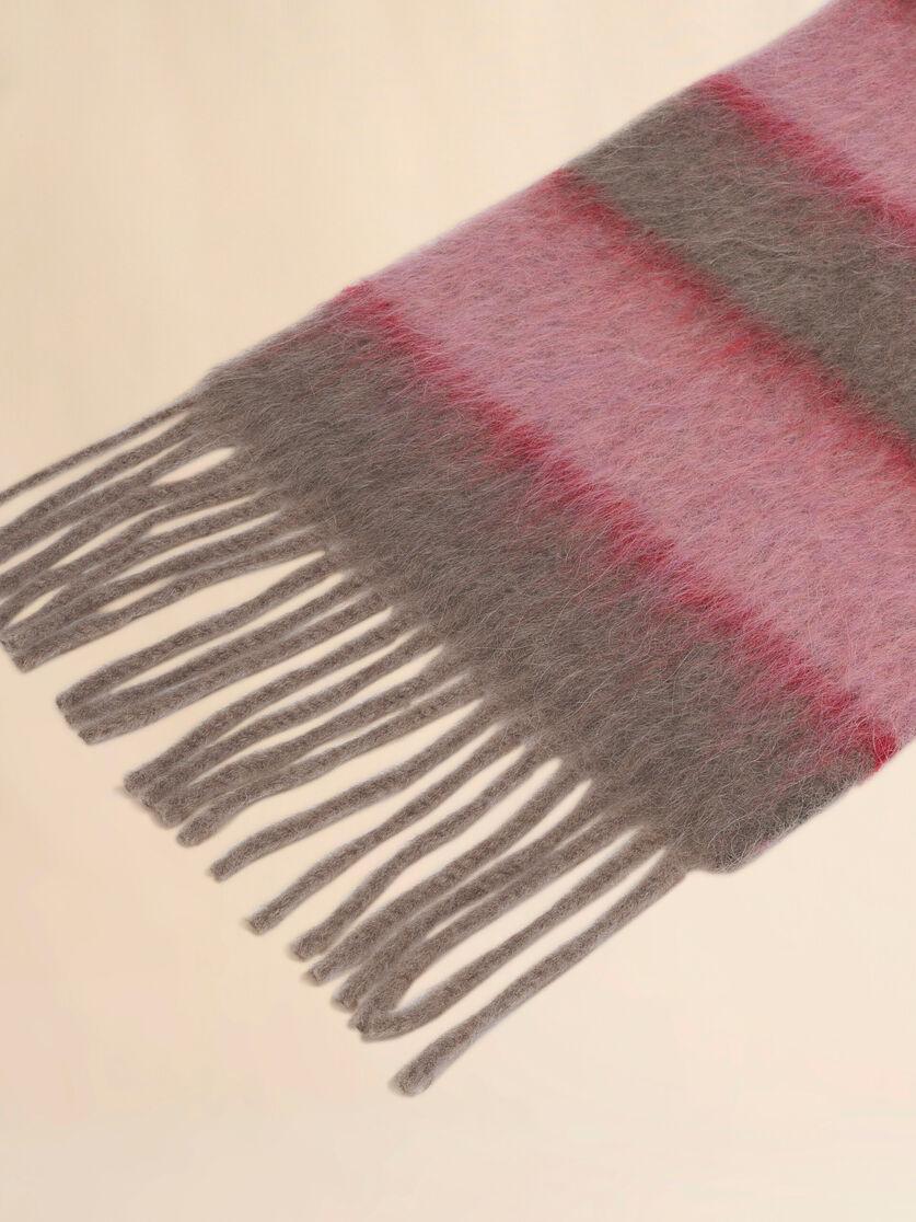Stutterheim X Marni Pink Wool-blend Scarf With Striped Pattern