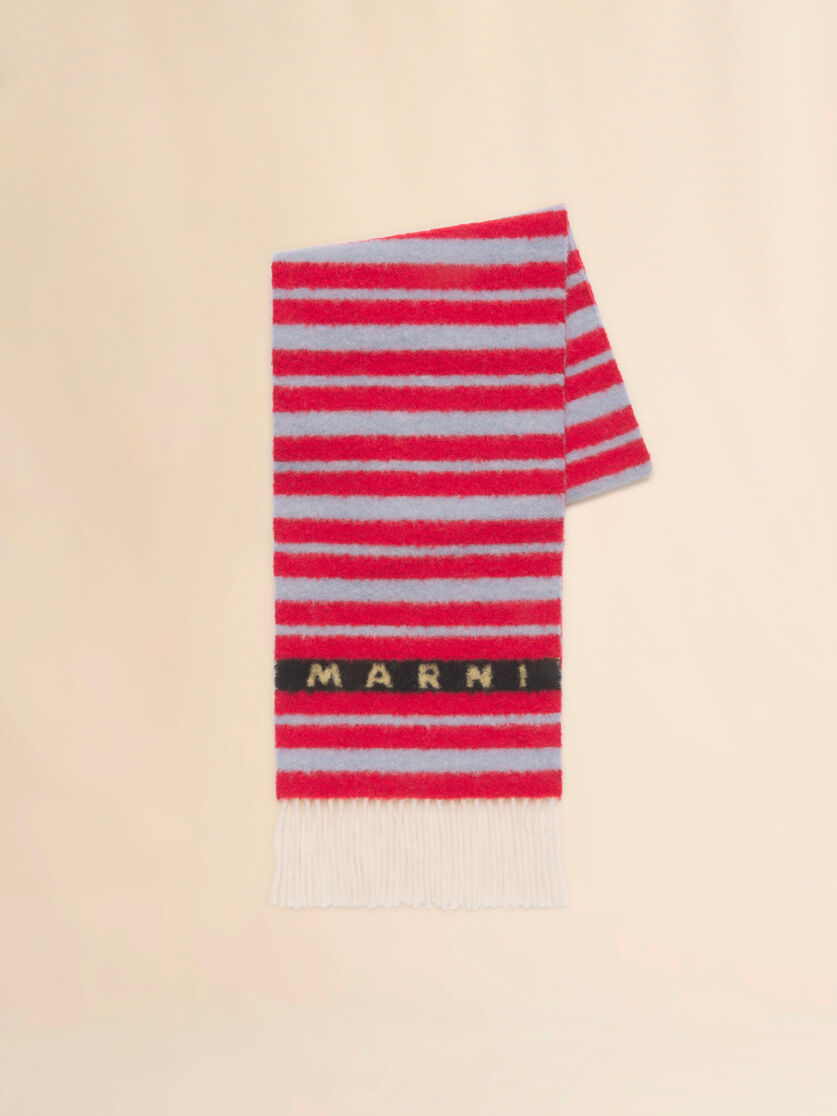 stutterheim x marni Red alpaca and wool scarf with striped pattern