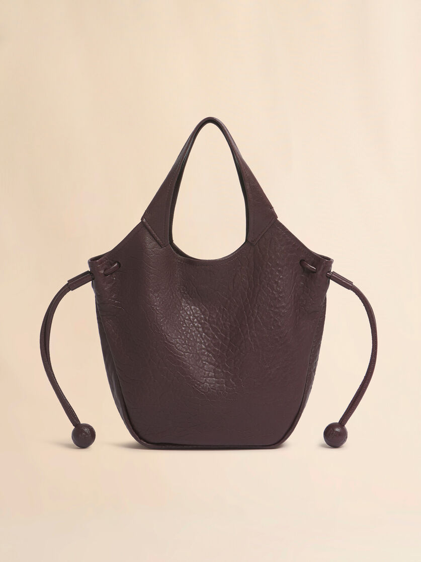 stutterheim x marni Red leather Trunkaroo Soft small tote bag