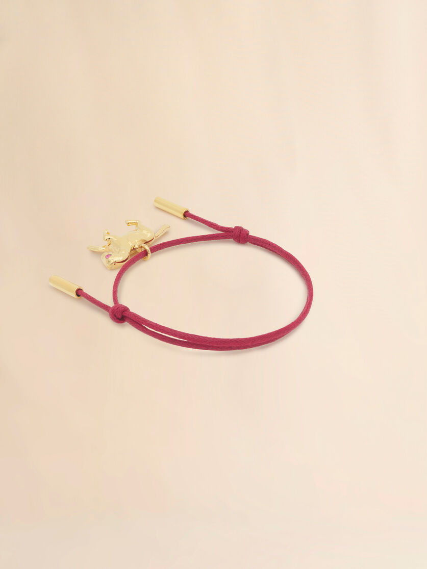 Stutterheim X Marni Red Shoelace Bracelet With Horse Charm