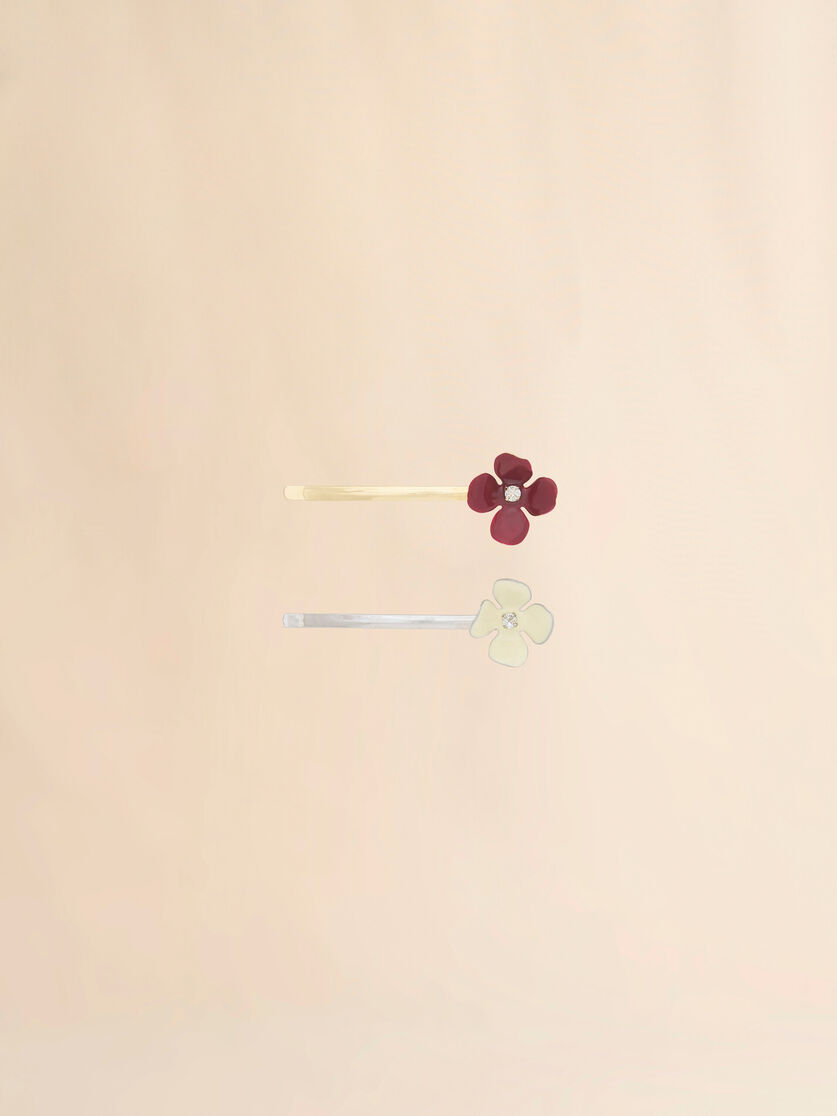 stutterheim x marni Set of 2 enamel flower hair clips
