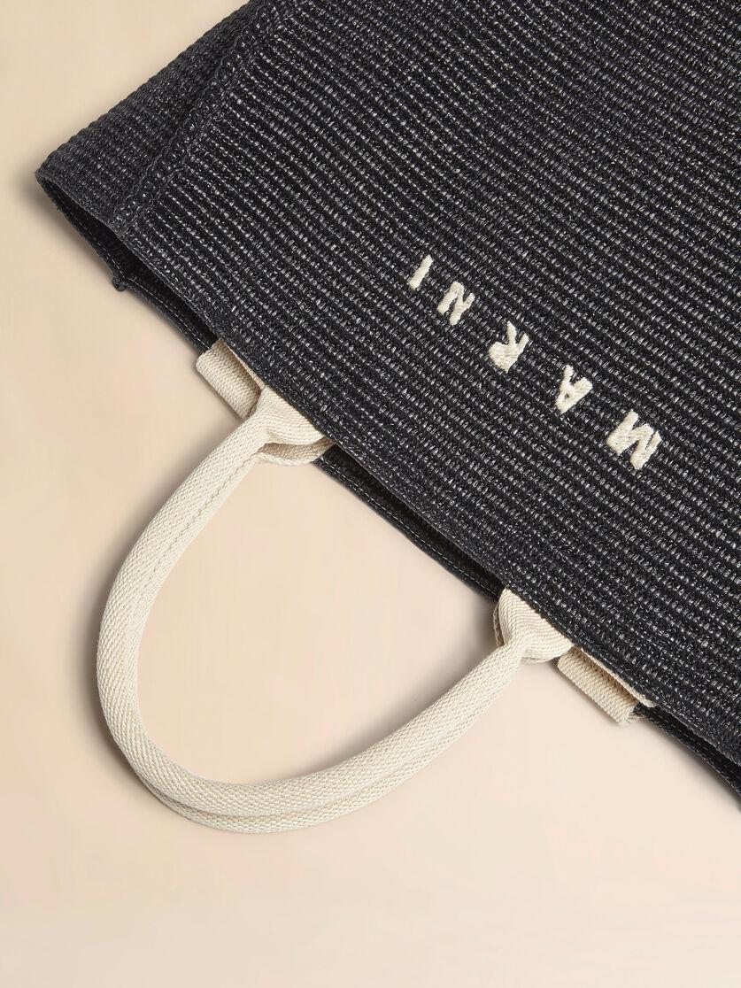 Stutterheim X Marni Shopping Tote In Black Raffia-effect Fabric