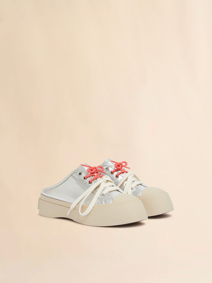 Stutterheim X Marni Silver Leather Pablo Lace-up Sabot