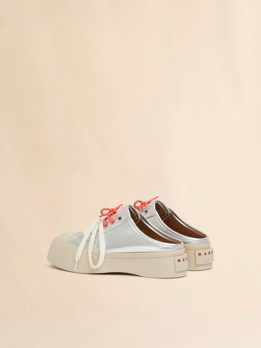 Stutterheim X Marni Silver Leather Pablo Lace-up Sabot