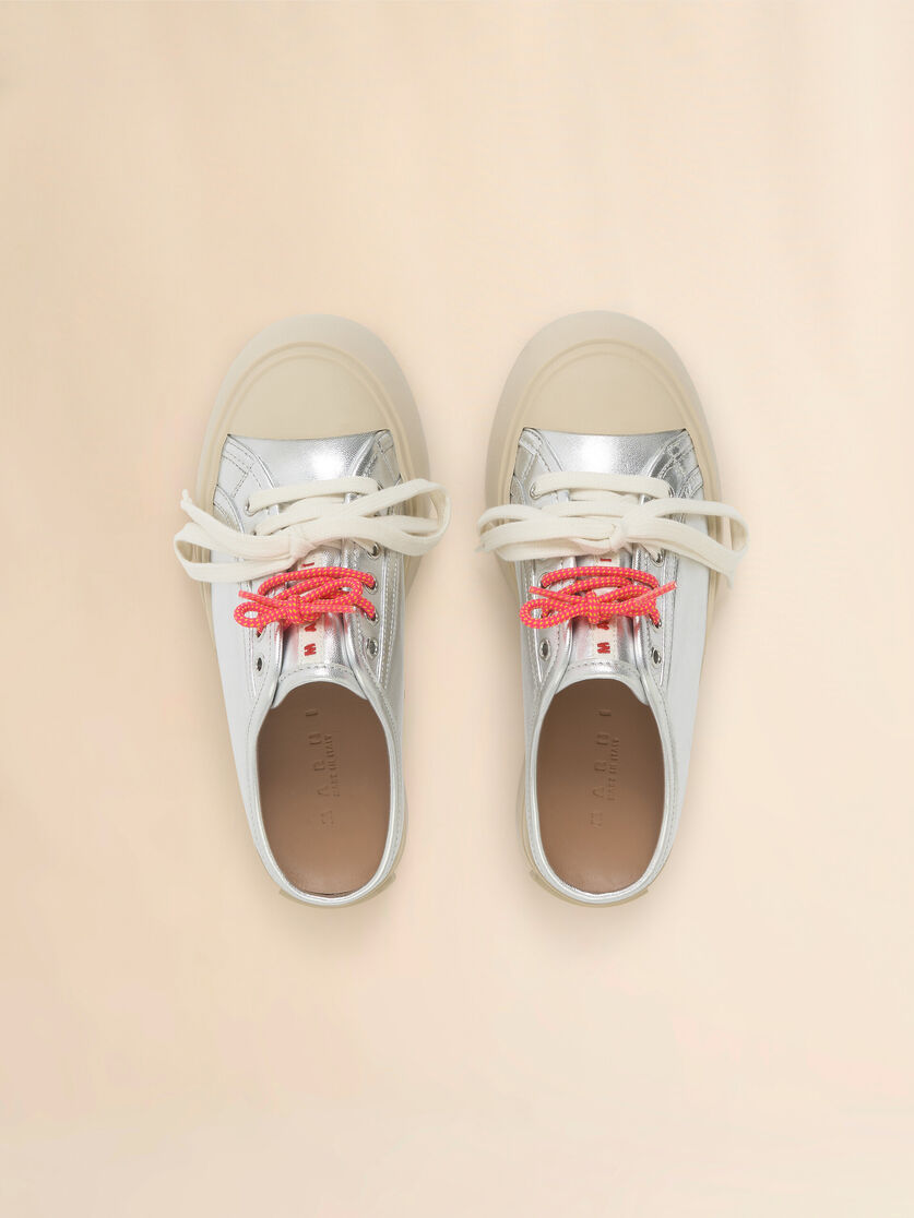 Stutterheim X Marni Silver Leather Pablo Lace-up Sabot