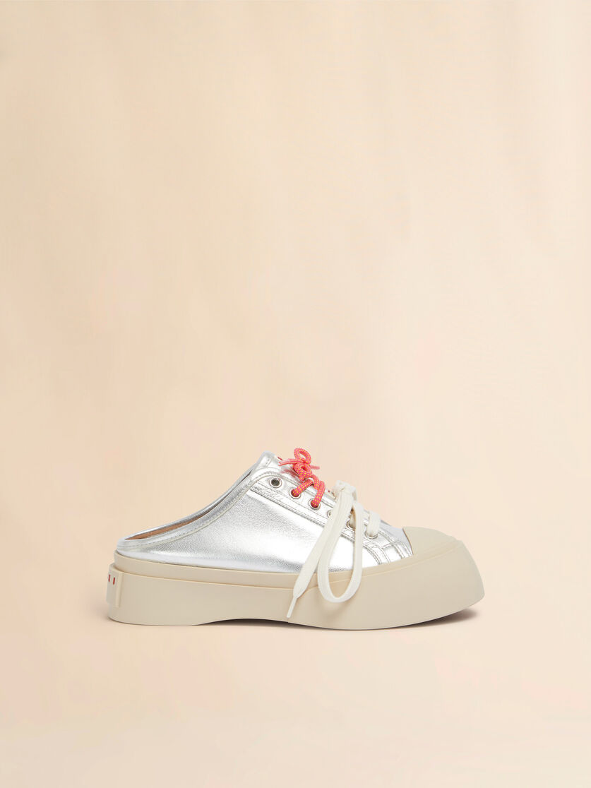 stutterheim x marni Silver leather Pablo lace-up sabot
