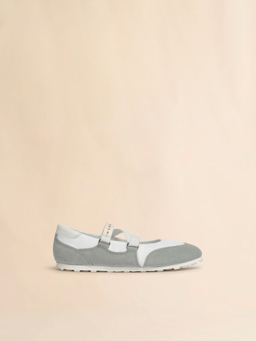 stutterheim x marni Soccer Retro grey ballerina trainers
