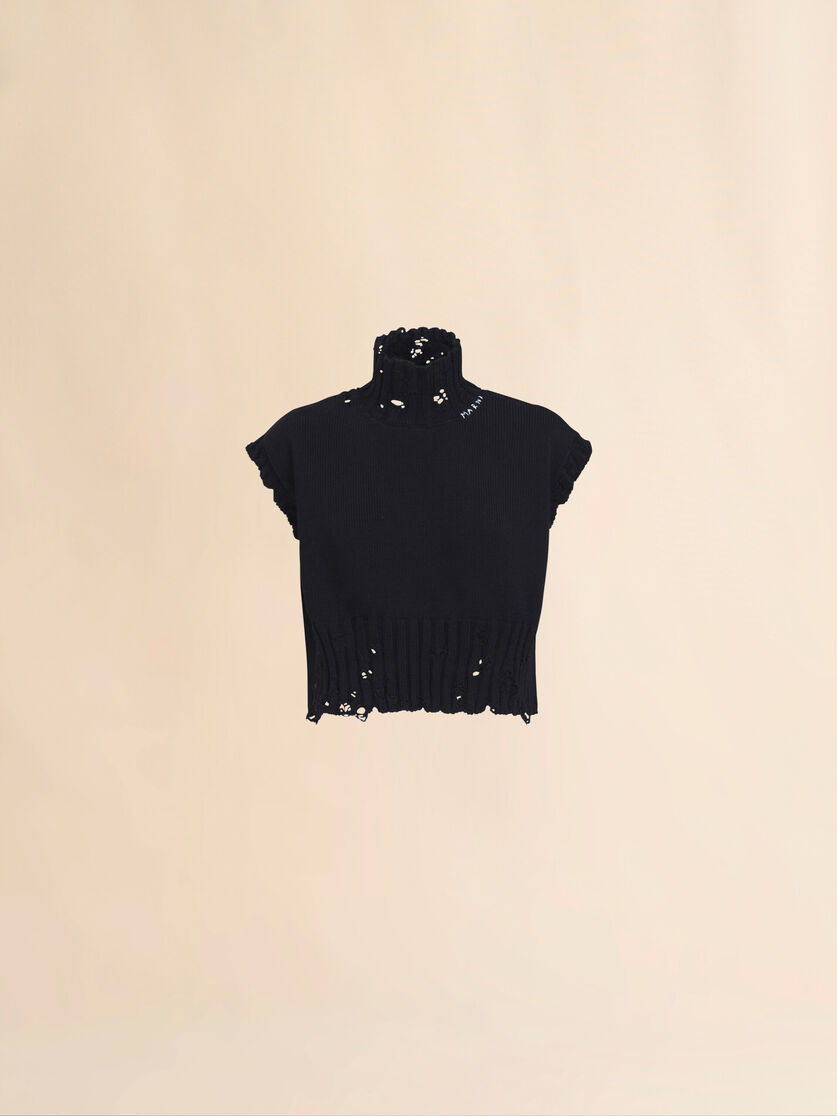 stutterheim x marni Black cotton cropped vest