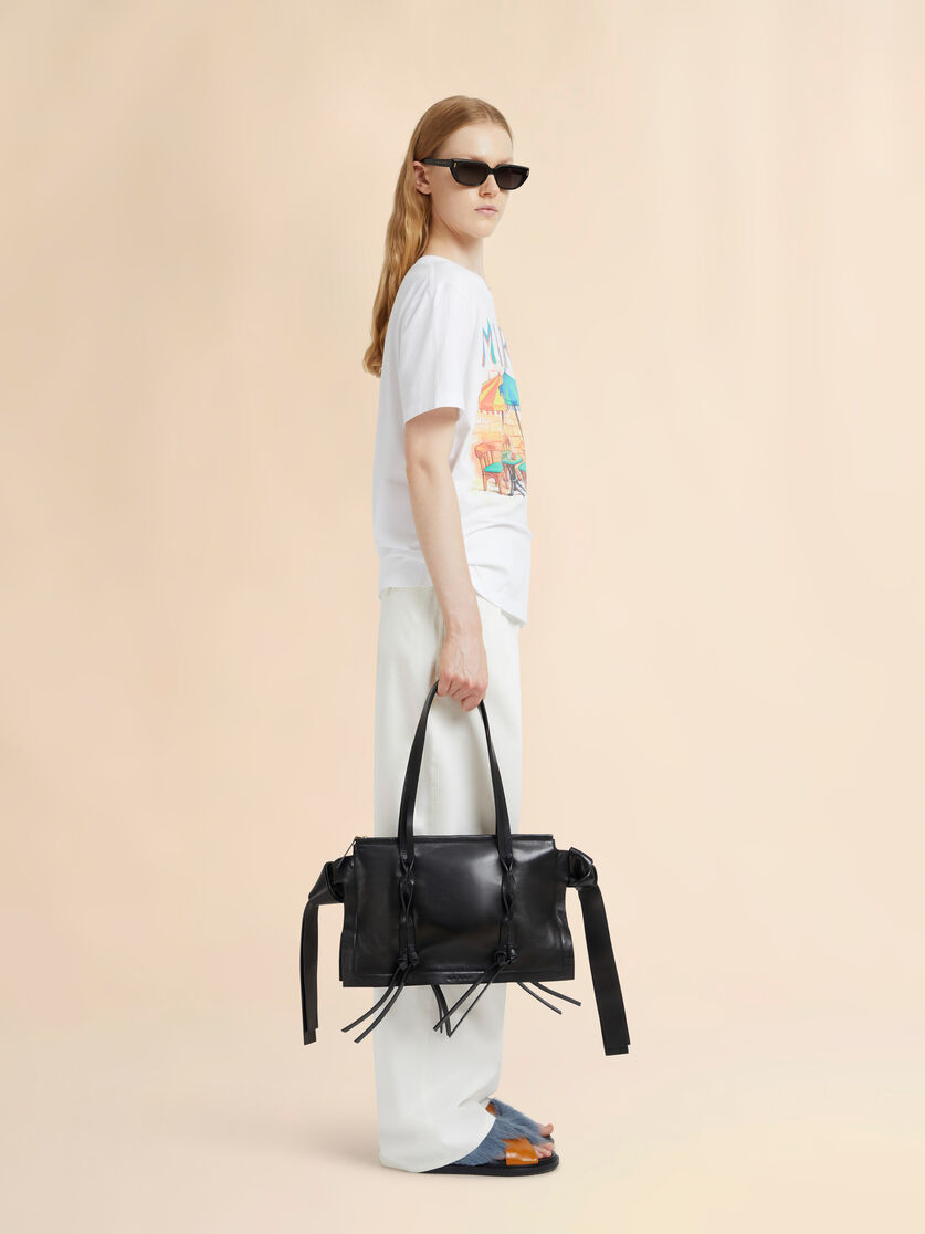 Stutterheim X Marni Black Leather Amulet Small Bag