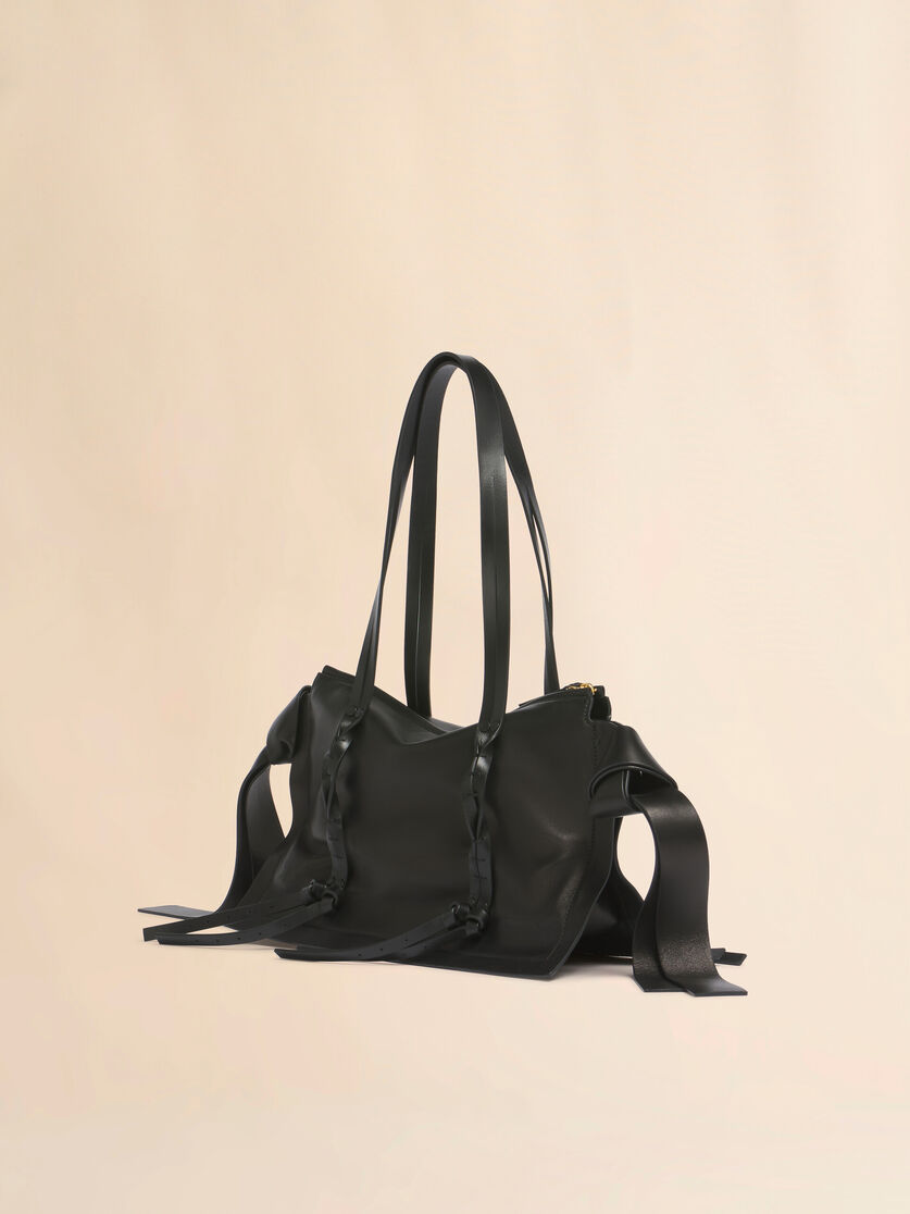 Stutterheim X Marni Black Leather Amulet Small Bag