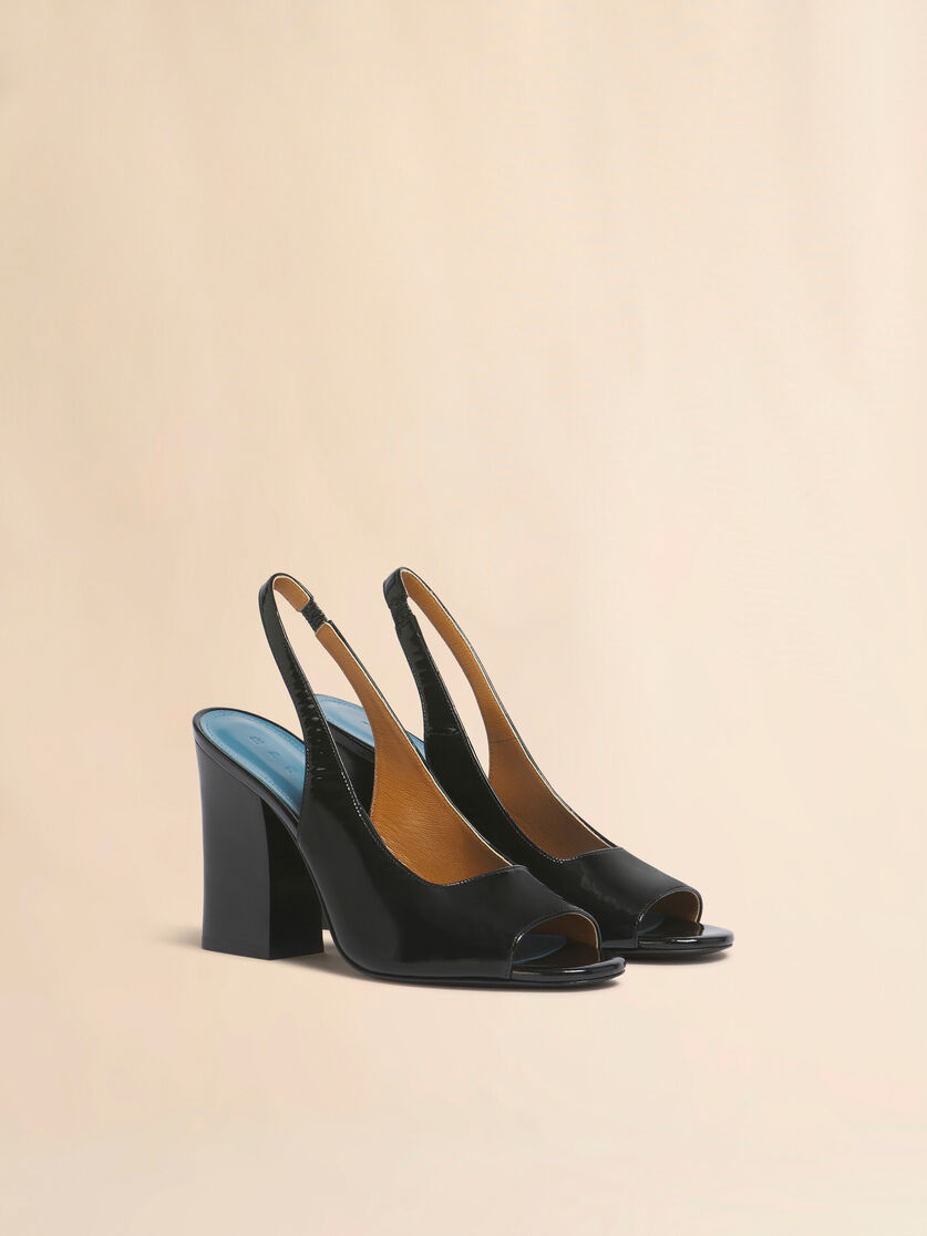 Stutterheim X Marni Black Leather Heeled Slingback