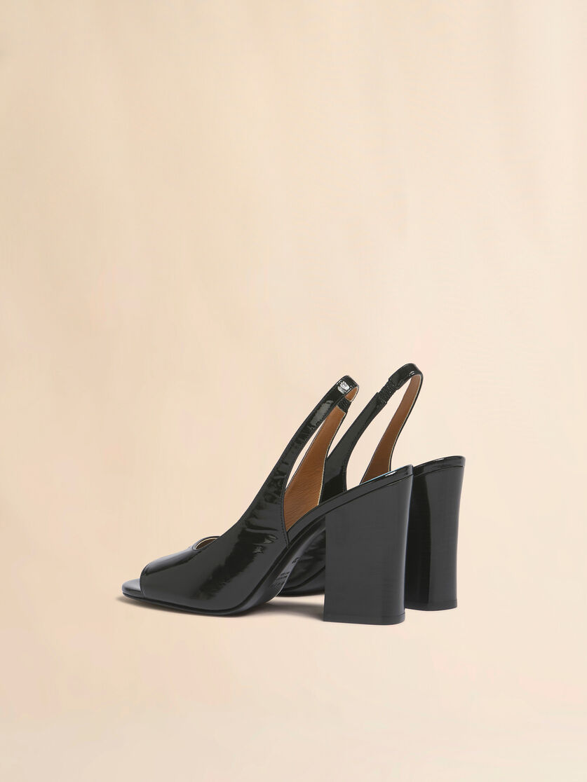 Stutterheim X Marni Black Leather Heeled Slingback