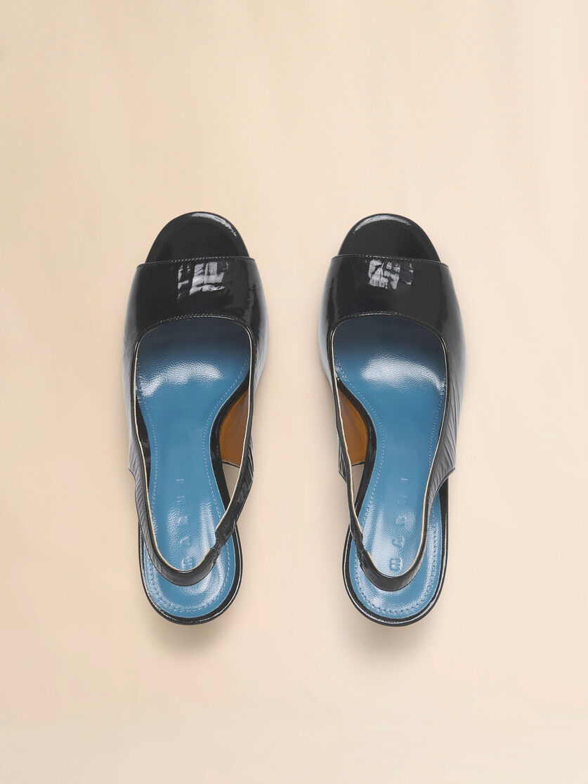 Stutterheim X Marni Black Leather Heeled Slingback