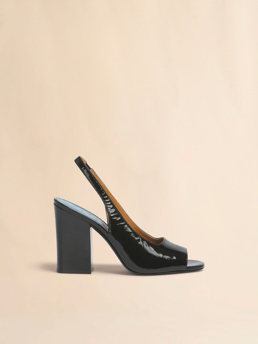 stutterheim x marni Black leather heeled slingback