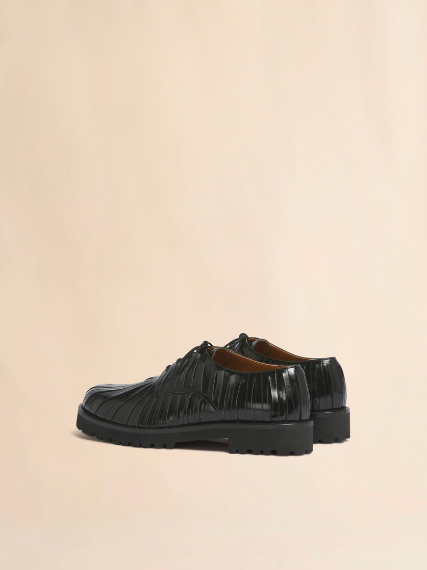 Stutterheim X Marni Black Leather Strip Derby Shoe