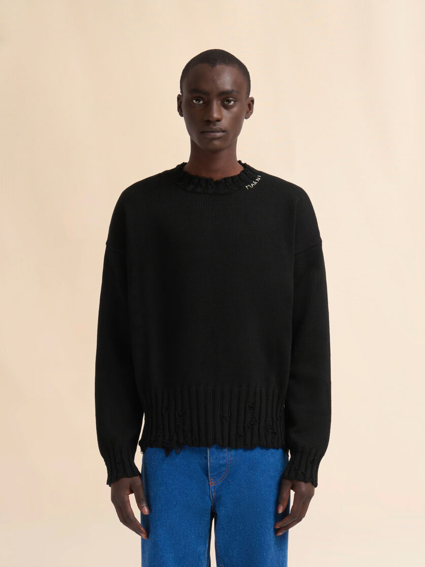 Stutterheim X Marni Black Twisted Crewneck Sweater