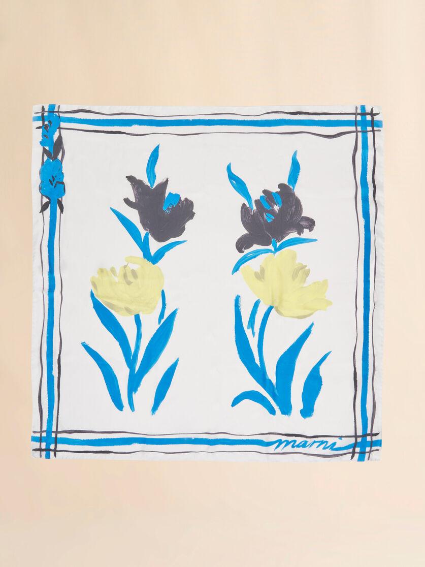 stutterheim x marni Blue floral print silk foulard