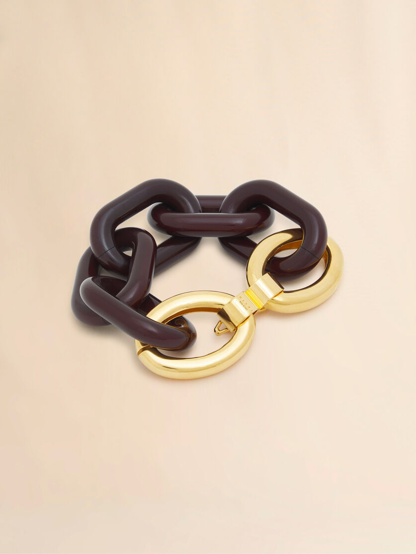 Stutterheim X Marni Brown Resin Chain Bracelet