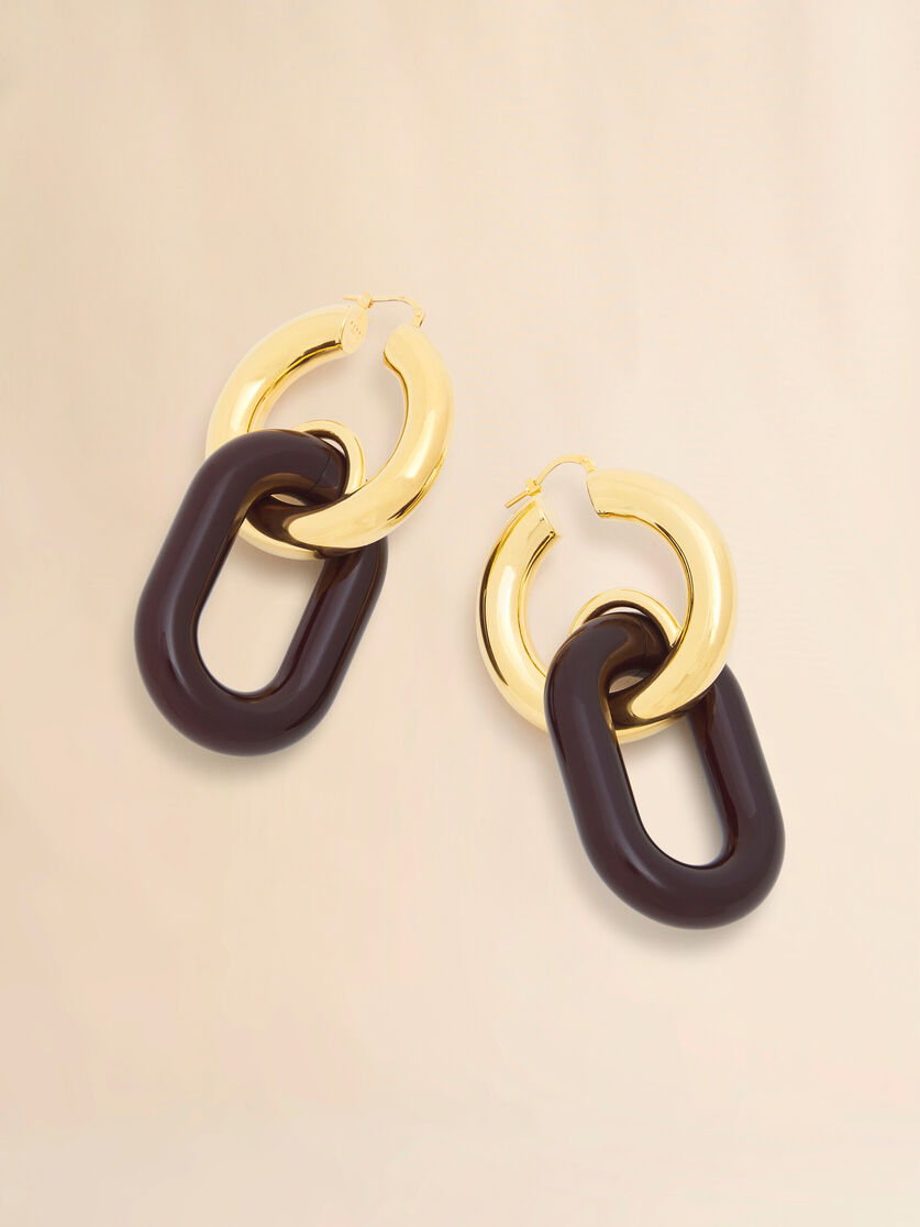 Stutterheim X Marni Brown Resin Chain Earrings