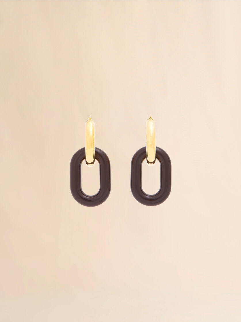 stutterheim x marni Brown resin chain earrings