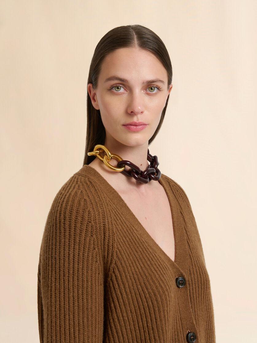 Stutterheim X Marni Brown Resin Chain Necklace