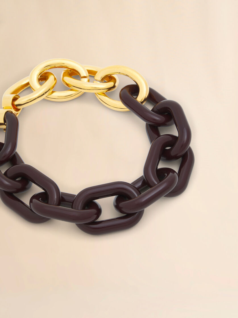 Stutterheim X Marni Brown Resin Chain Necklace