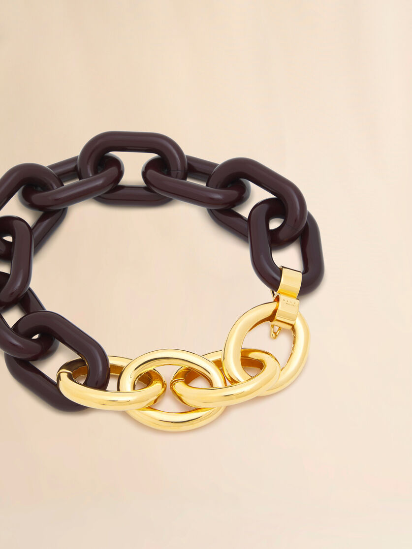 Stutterheim X Marni Brown Resin Chain Necklace