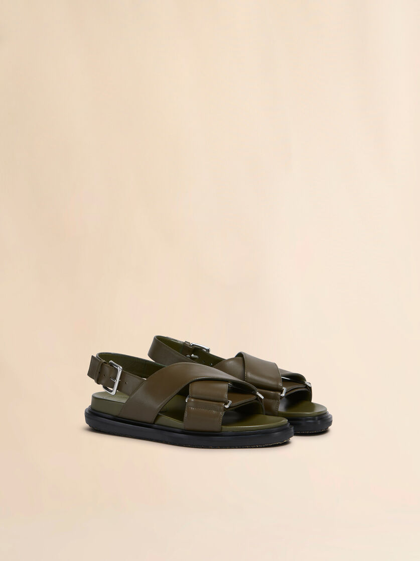 Stutterheim X Marni Deep Green Leather Fussbett