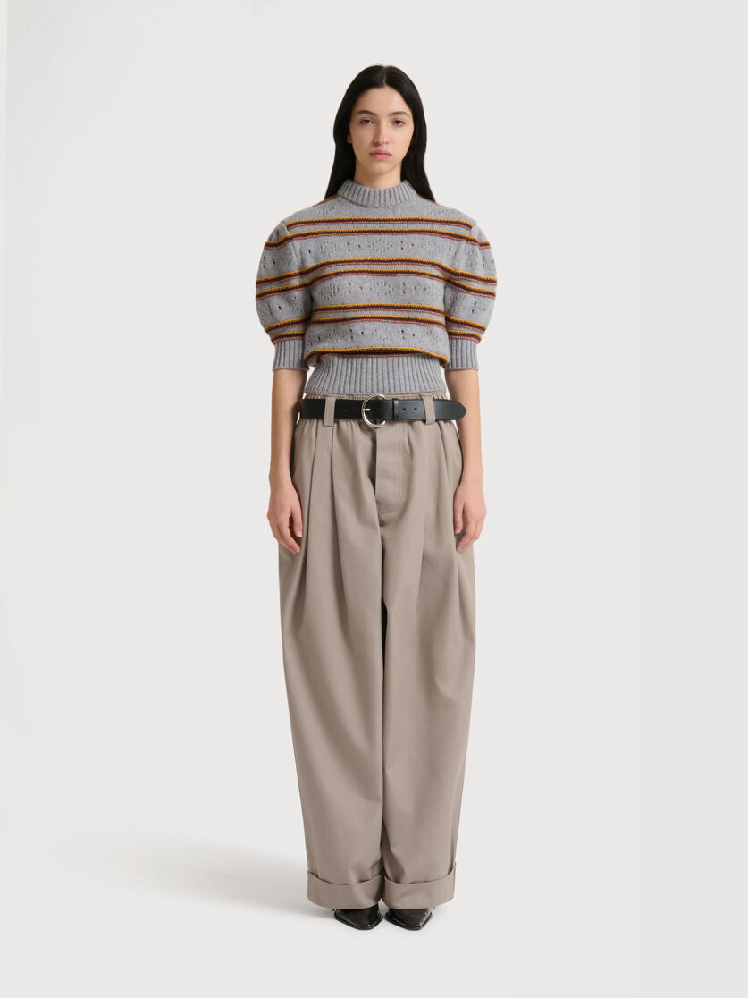Stutterheim X Marni Gray Canvas Pants With Pleats