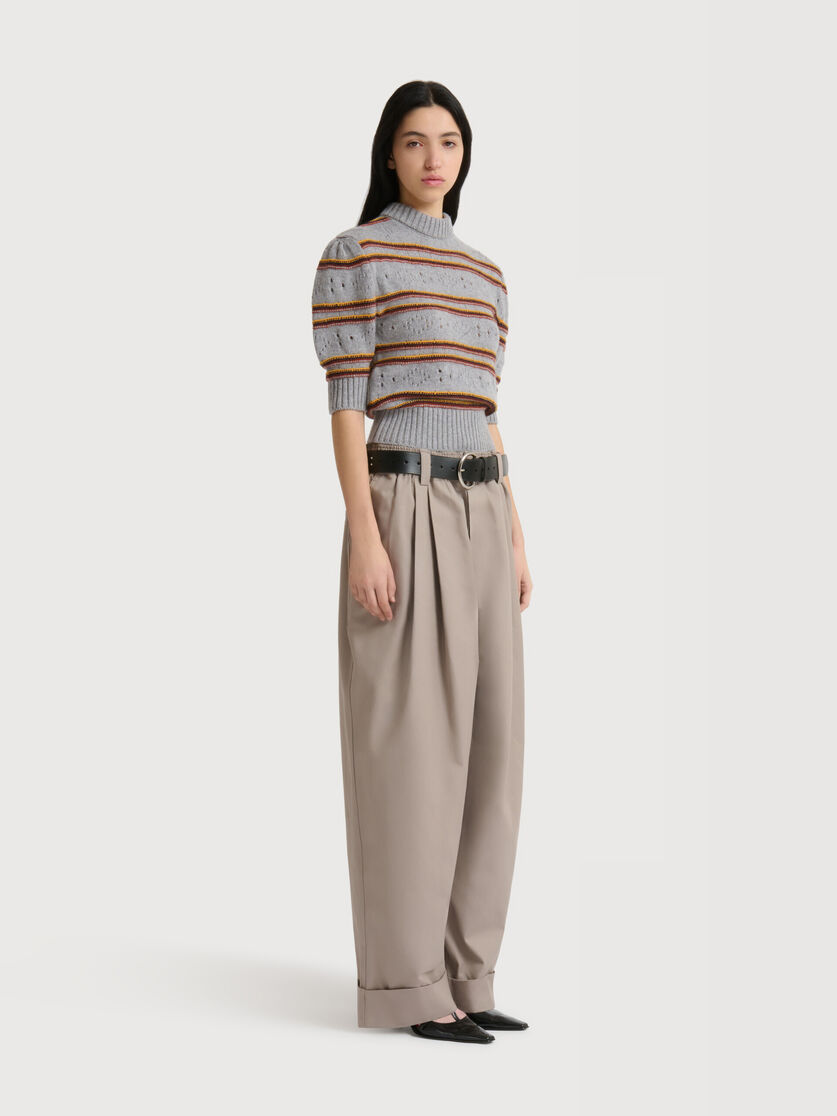 Stutterheim X Marni Gray Canvas Pants With Pleats