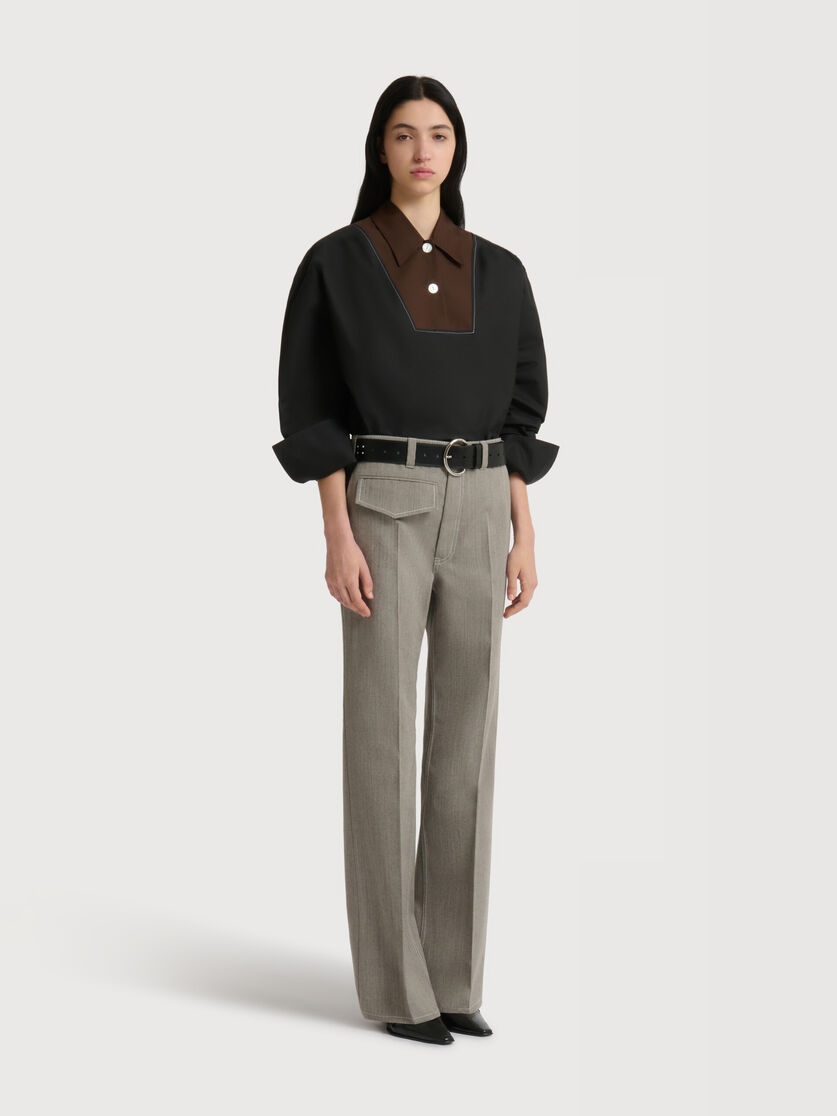 Stutterheim X Marni Gray Wool Pants With Pocket