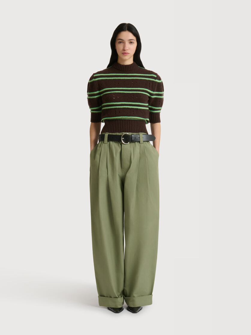 Stutterheim X Marni Green Canvas Pants With Pleats