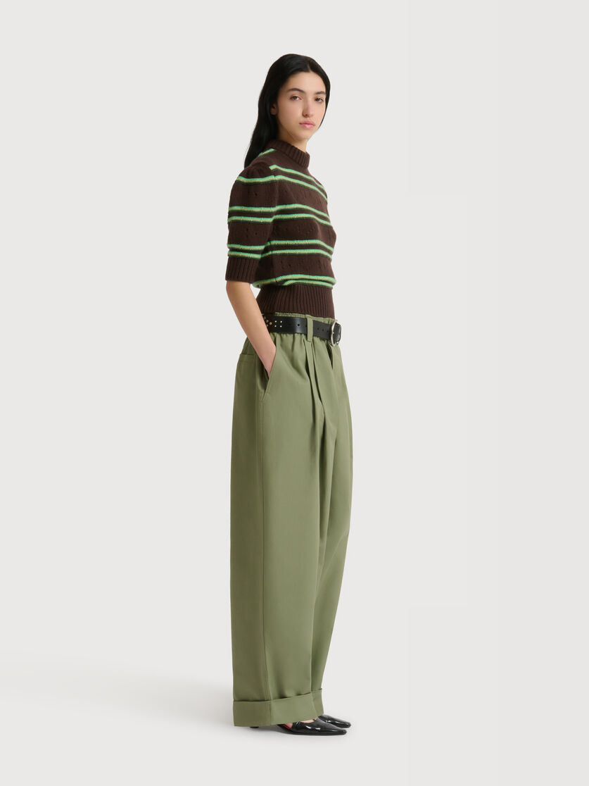 Stutterheim X Marni Green Canvas Pants With Pleats