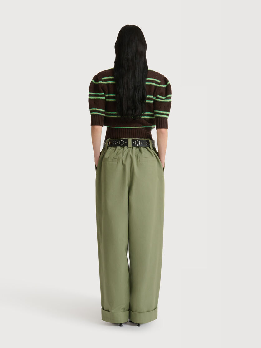 Stutterheim X Marni Green Canvas Pants With Pleats