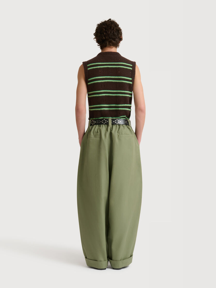 Stutterheim X Marni Green Canvas Pants With Pleats
