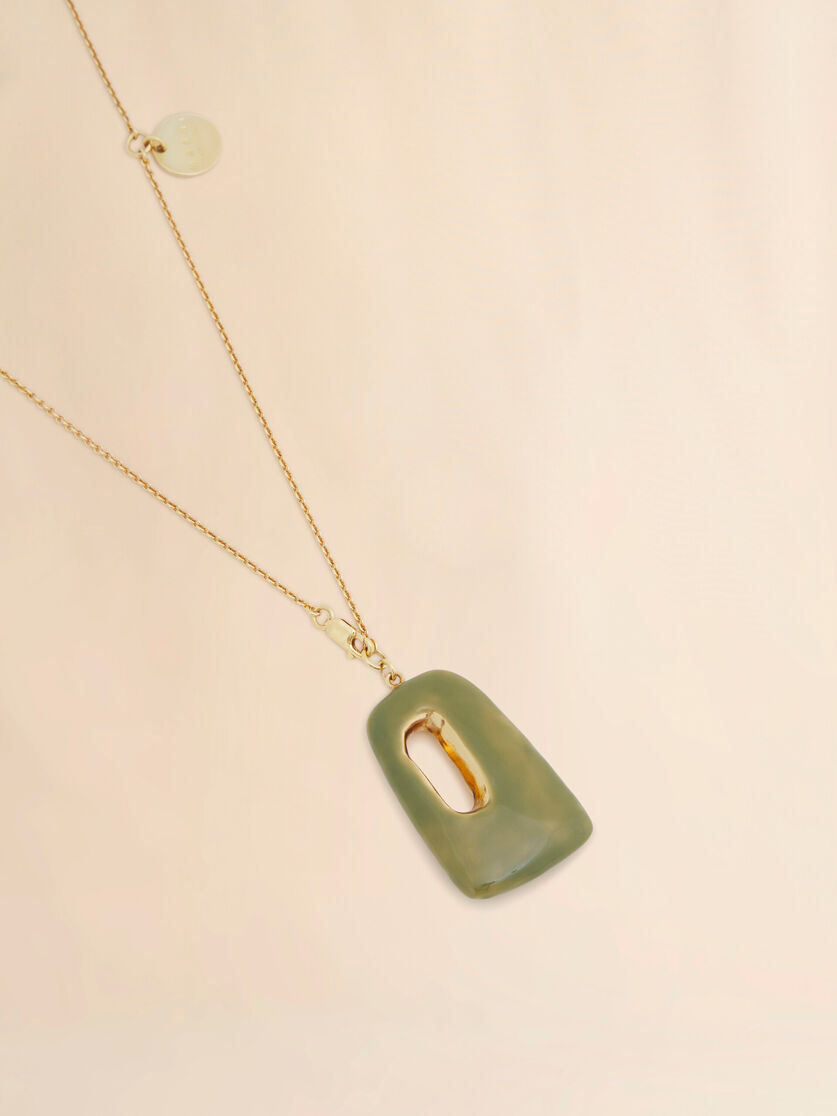 Stutterheim X Marni Green Enamel Trapeze Necklace