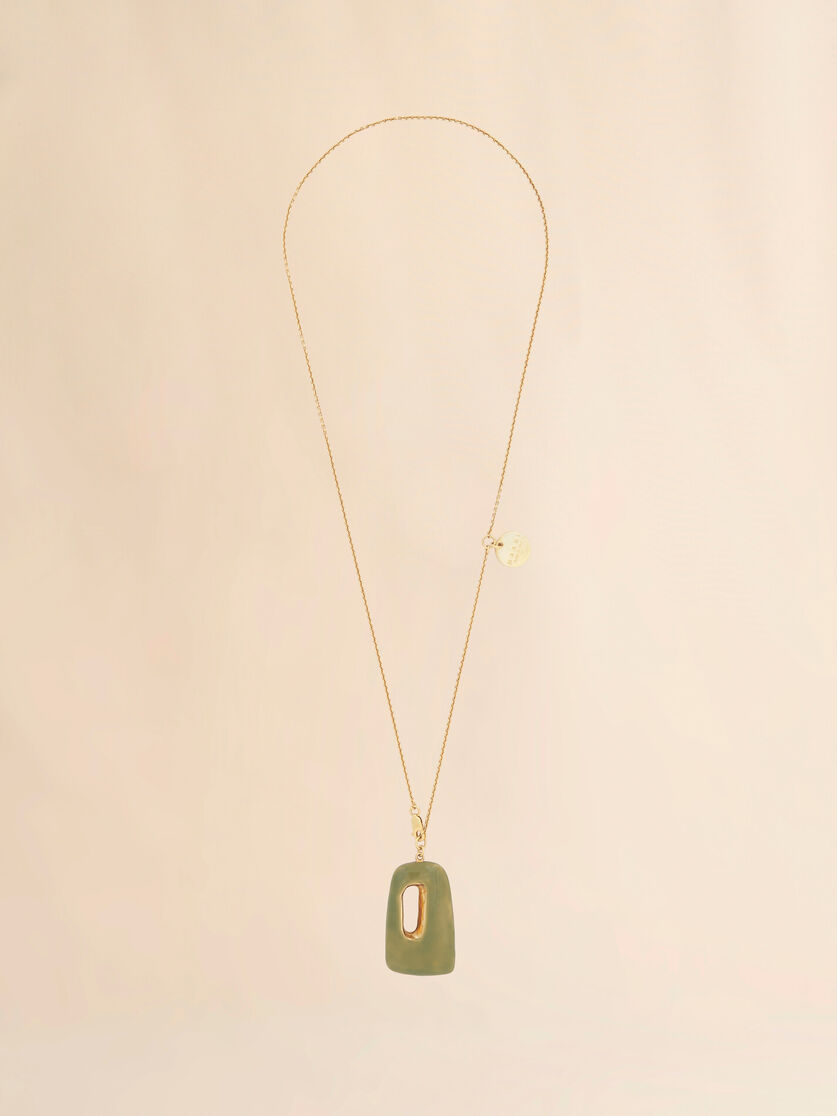stutterheim x marni Green enamel Trapeze necklace