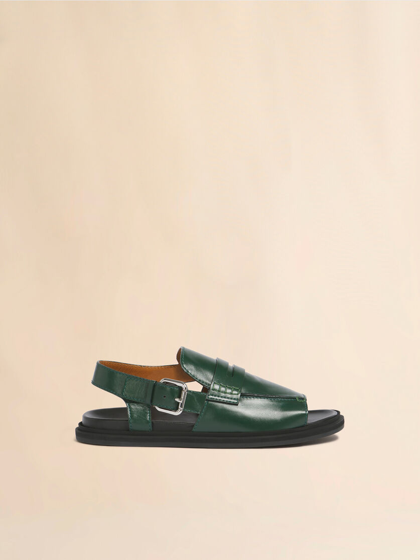 stutterheim x marni Green leather loafer sandal