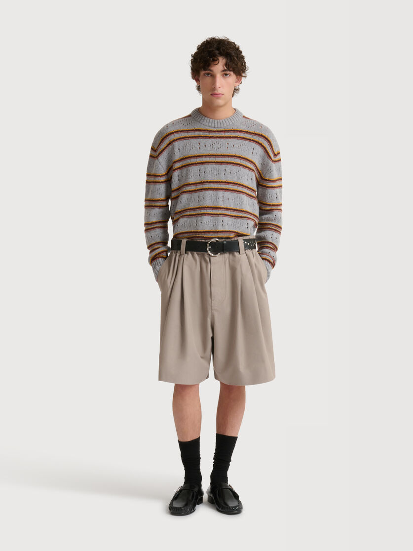 Stutterheim X Marni Grey Canvas Shorts With Pleats