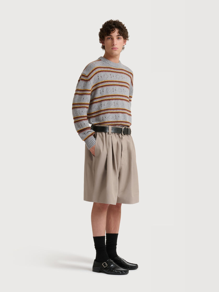 Stutterheim X Marni Grey Canvas Shorts With Pleats